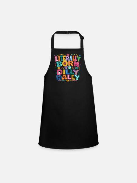 Born To Dilly Dally Humour Flemme Rétro - Tablier Enfant - noir - Devant