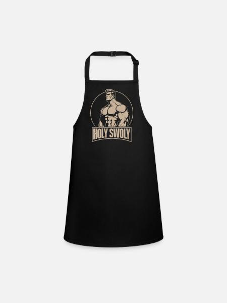 Motivation Fitness Bodybuilder Cadeau Holy Swoly Gym - Tablier Enfant - noir - Devant