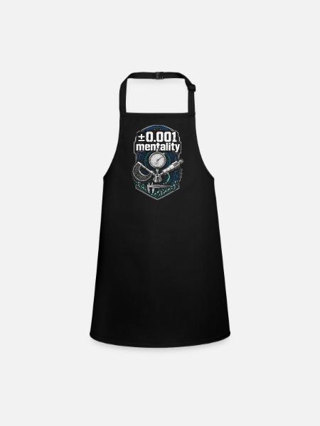 Cutting Machine Operator CNC Router 0.001 Mentality - Children's Apron - black - Front