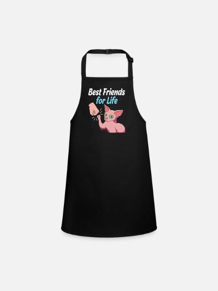 Chats Sphynx - Tablier Enfant - noir - Devant