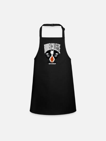Cadeaux pour les Border Collies, Border Collie Regard sur les moutons - Tablier Enfant - noir - Devant
