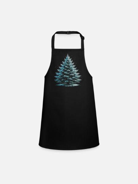 Sapin Enneiger En Hiver Arbre Hivernal  - Tablier Enfant - noir - Devant