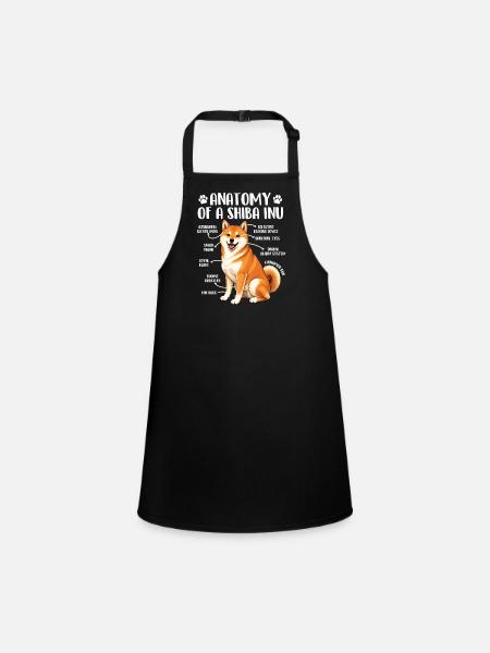 Anatomie de l’humour d’un doge Shiba Inu - Tablier Enfant - noir - Devant