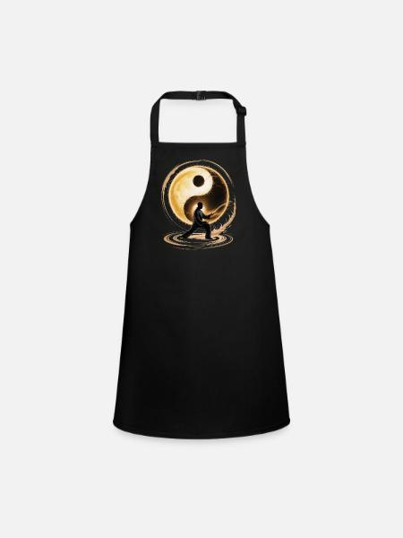 Tai Chi Zen Meditation – Chi Qigong Training  - Schürze für Kinder - Schwarz - Vorne