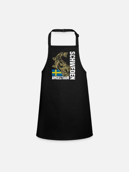 Sweden Fishing - Children's Apron - black - Front