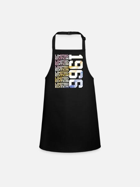 LIMITED EDITION 1966 - 60 YEARS - 60TH BIRTHDAY - Children's Apron - black - Front