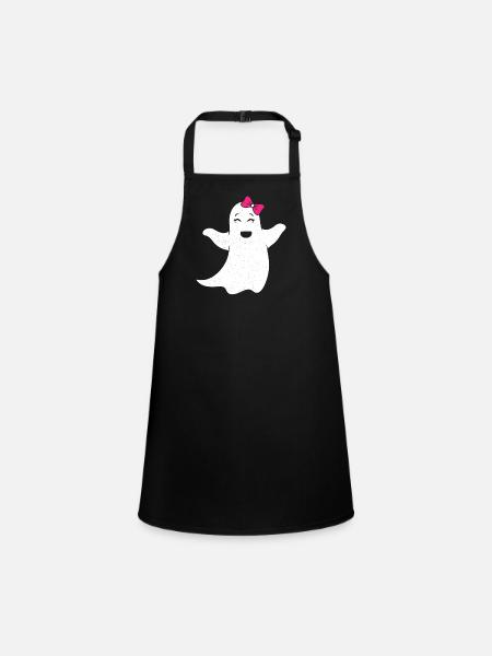 Ghost girl with pink bow - Children's Apron - black - Front