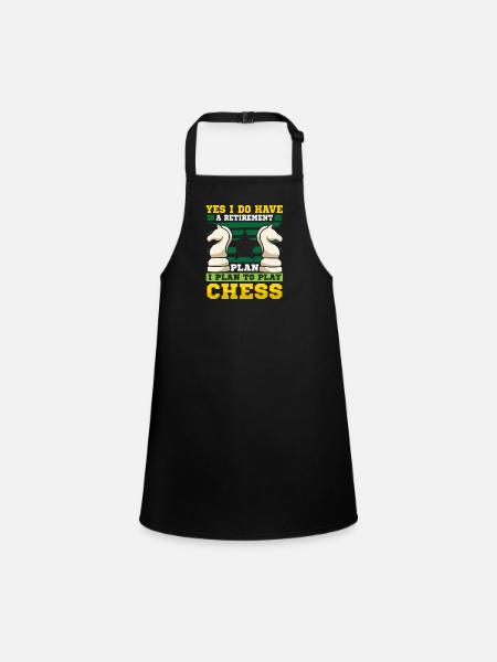 Chess Chess Player Chessboard - Children's Apron - black - Front