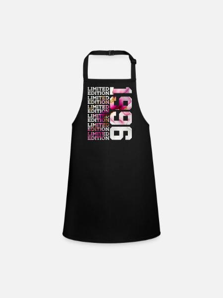 LIMITED EDITION 1996 - 30 YEARS - 30TH BIRTHDAY - Children's Apron - black - Front