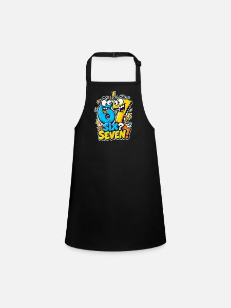 Youth Word 67 Six Seven - Children's Apron - black - Front