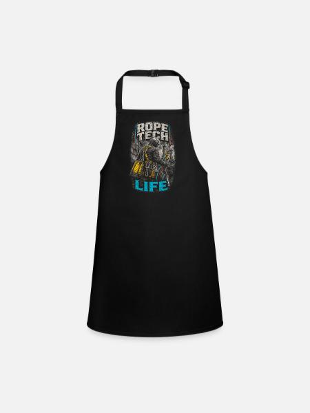 Industrial Climber Height Worker Rope Tech Life - Children's Apron - black - Front