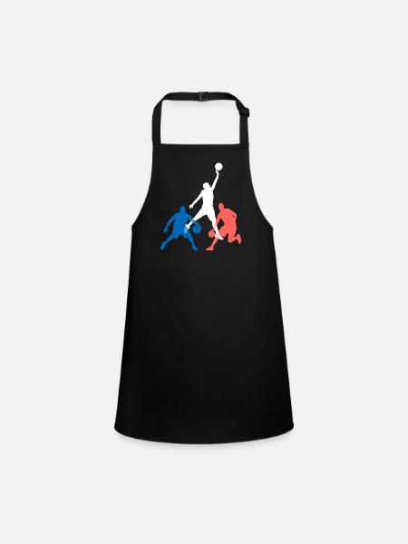 Basketball joueur de basketball supporter - Tablier Enfant - noir - Devant