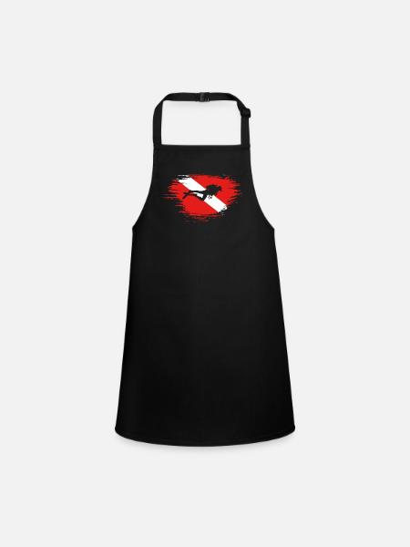 Scuba Diving Diver Down Flag - Tablier Enfant - noir - Devant