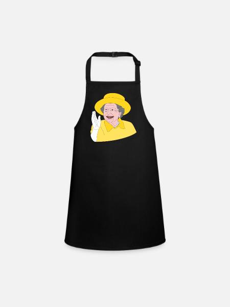 Elizabeth II - 70th Anniversary of the Throne - Design Shirt - Children's Apron - black - Front