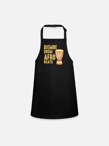Djembe Player Drummer Music Drum Musician - Children's Apron - black - Front