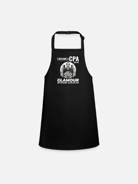 CPA Chronicles: Glamour and Excitement Unveiled - Children's Apron - black - Front