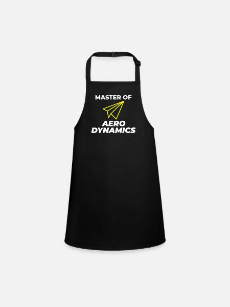 Aerospace Engineer Flight Mechanics Paper Plane - Children's Apron - black - Front