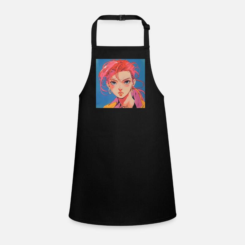 Impression de mode de haute qualité de fille anime des années 80 Tablier Enfant