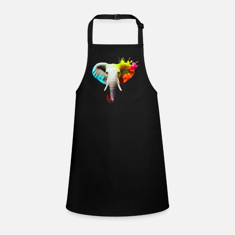 Elephant head with color explosion Children's Apron
