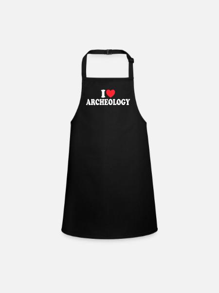 Archaeologist Loves Archaeology - Children's Apron - black - Front