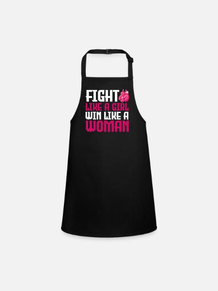 Fight Like A Girl Mois de sensibilisation, cancer - Tablier Enfant - noir - Devant