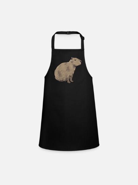 Capybara Nagetier - Schürze für Kinder - Schwarz - Vorne