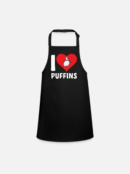 puffin puffin auke birds Lunde - Children's Apron - black - Front