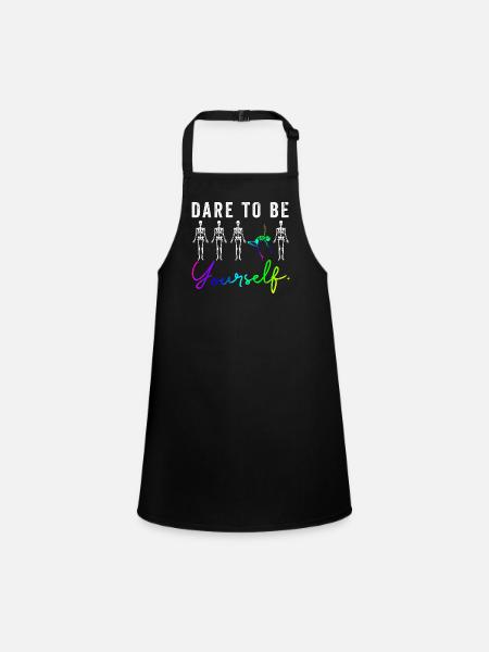 Drapeau arc-en-ciel I Défilé du mois de la fierté LGBT J’ose - Tablier Enfant - noir - Devant