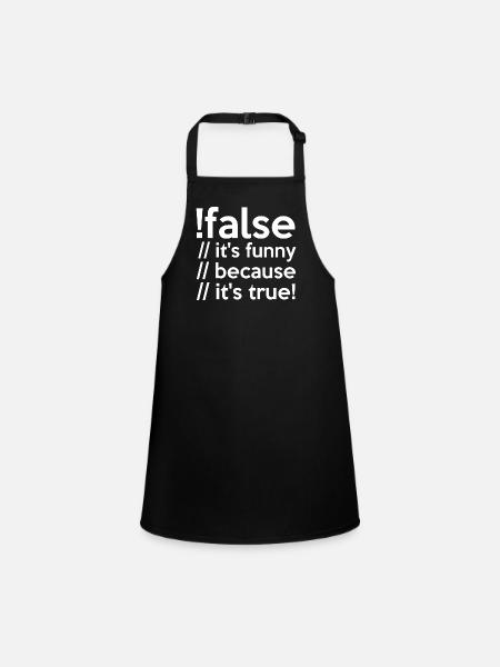 Programmierer false true Informatiker Student Code - Schürze für Kinder - Schwarz - Vorne