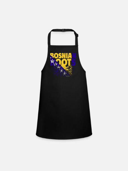 Bosnia and Herzegovina Flag Bosnia - Children's Apron - black - Front