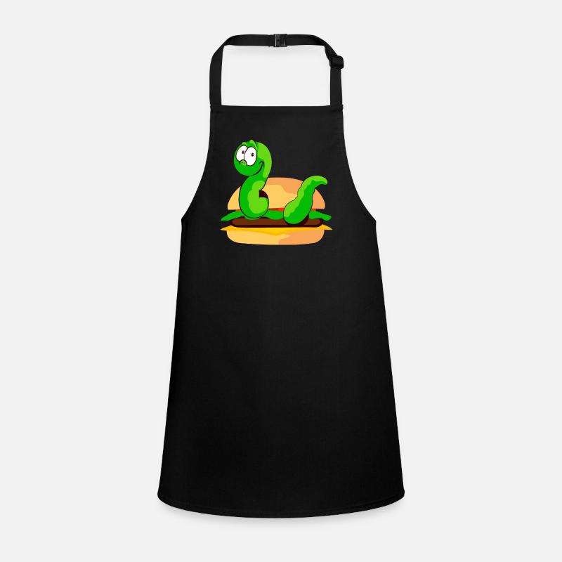 Ver vert dans un hamburger Tablier Enfant