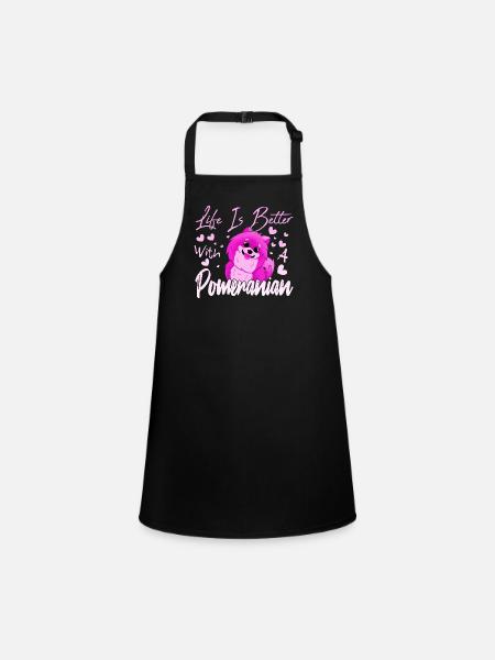 Pomeranian lovers - Children's Apron - black - Front