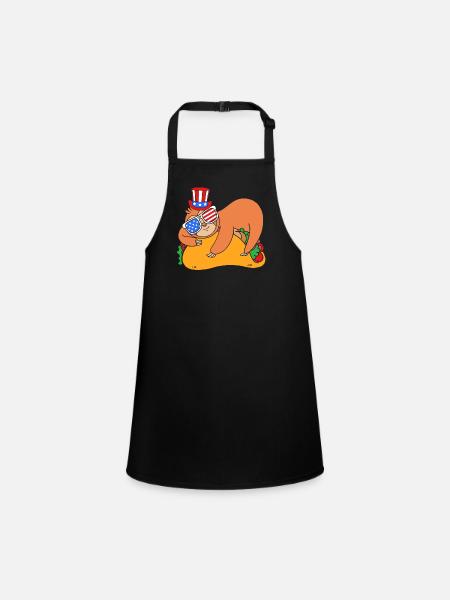 Faultier Faulheit Faulenzer Morgenmuffel Taco - Schürze für Kinder - Schwarz - Vorne