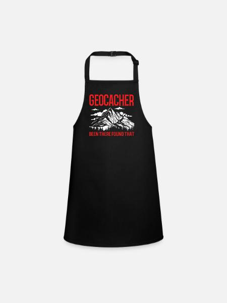 Geocaching Geocache Geocacher - Children's Apron - black - Front