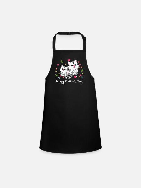 happy Mothersday - Schürze für Kinder - Schwarz - Vorne