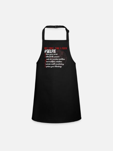 Math Teacher Math Teacher Take A Math Selfie - Children's Apron - black - Front