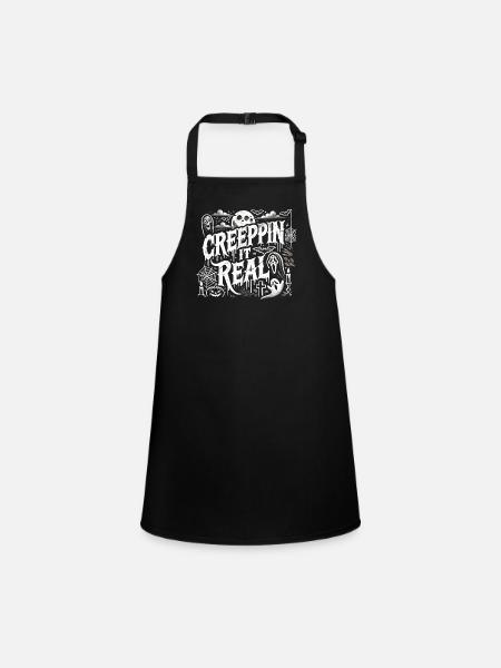 Creepin' It Real - Dark Spooky Halloween - Children's Apron - black - Front