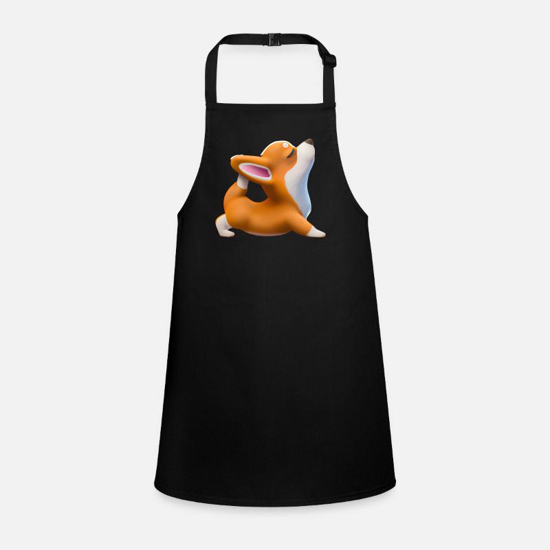 Corgi dog in yoga pose Children's Apron