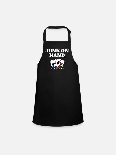 Junk on Hand Poker Card Games Poker Player Card - Schürze für Kinder - Schwarz - Vorne