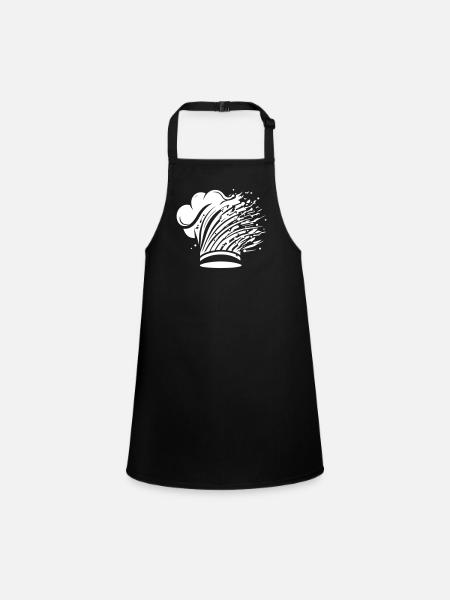 Chef's Hat Silhouette Cooking Chef - Tablier Enfant - noir - Devant