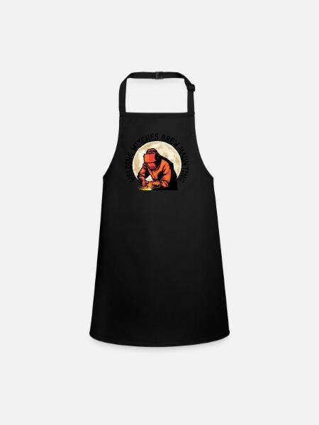 Welding Witch Brew Spooky Spark Hall - Children's Apron - black - Front