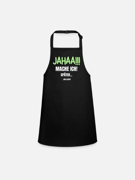 Yes I'll do my homework later maybe funny - Children's Apron - black - Front