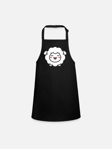 Sheep - Children's Apron - black - Front