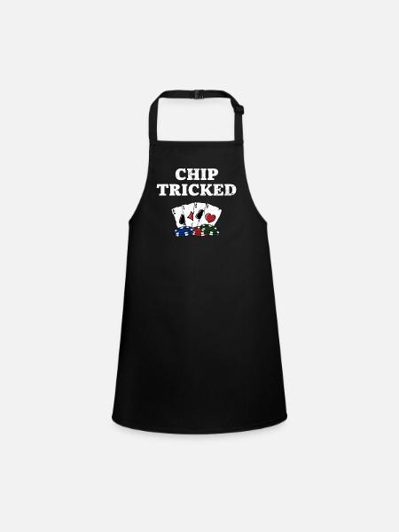 Chip Tricked Casino Gambler Gambling Bettor Poker - Tablier Enfant - noir - Devant