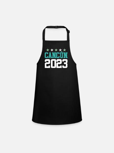 Cancun 2023 - Schürze für Kinder - Schwarz - Vorne