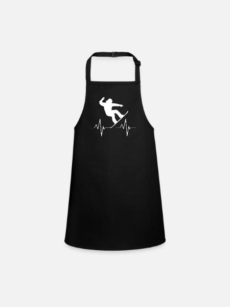Snowboard Snowboard Vacances snowboard Snowboarders - Tablier Enfant - noir - Devant