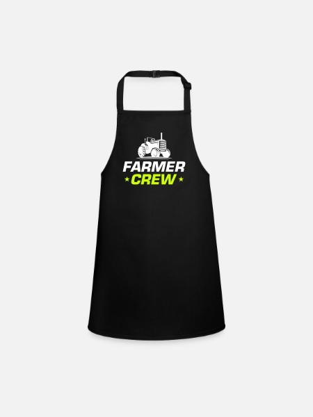 Tractor Bauer Farmer Crew - Children's Apron - black - Front