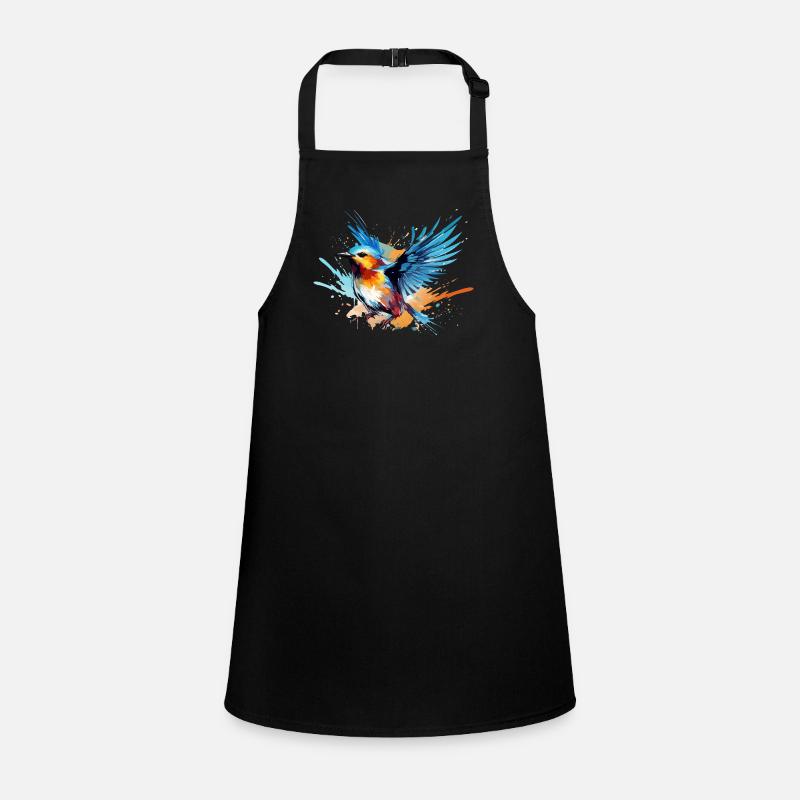 Blue tit paint splashes of paint Children's Apron