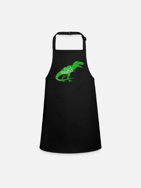 Frèrosaurus Humour Dinosaure Pour Garçon - Tablier Enfant - noir - Devant