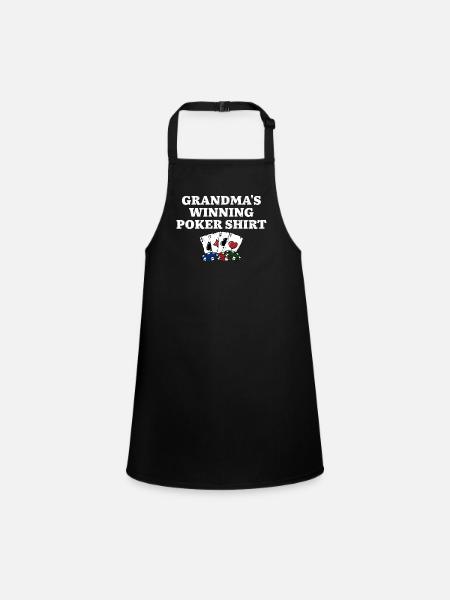 Grandma's Winning Poker Shirt Gambler Nana - Schürze für Kinder - Schwarz - Vorne
